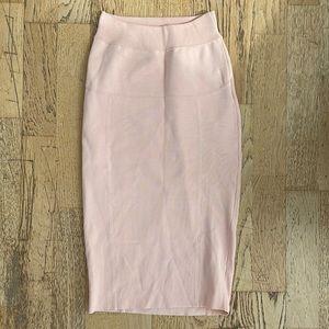 Kylie and Kendall baby pink knit pencil skirt